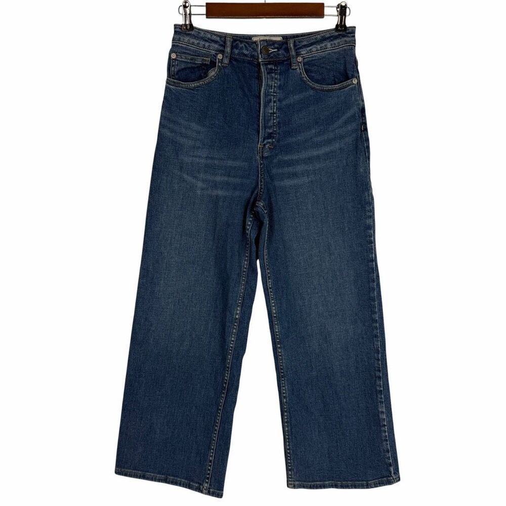 Free People Wales Wide Leg Jeans size 27W Button Closure